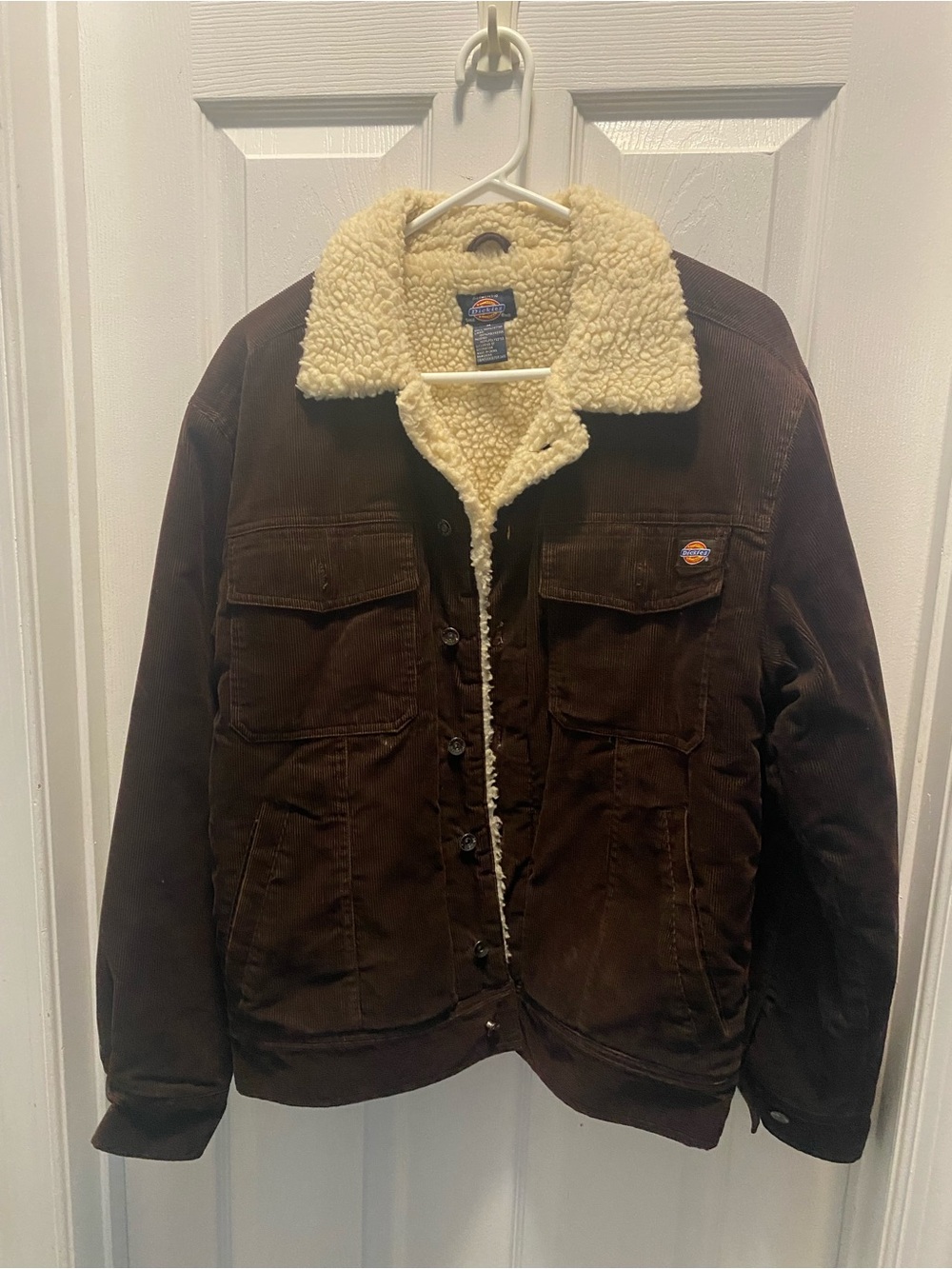 Dickies Brown Corduroy Jacket with Cream Sherpa Collar